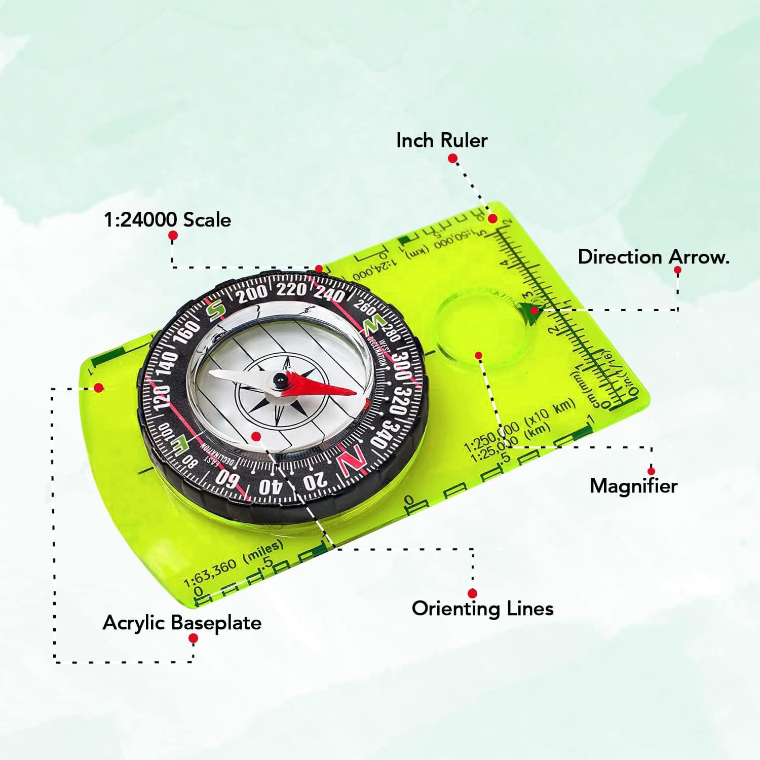 بوصلة يانبيغو للتوجيه في الغاب - مراجعة Map Compass Orienteering وسعره