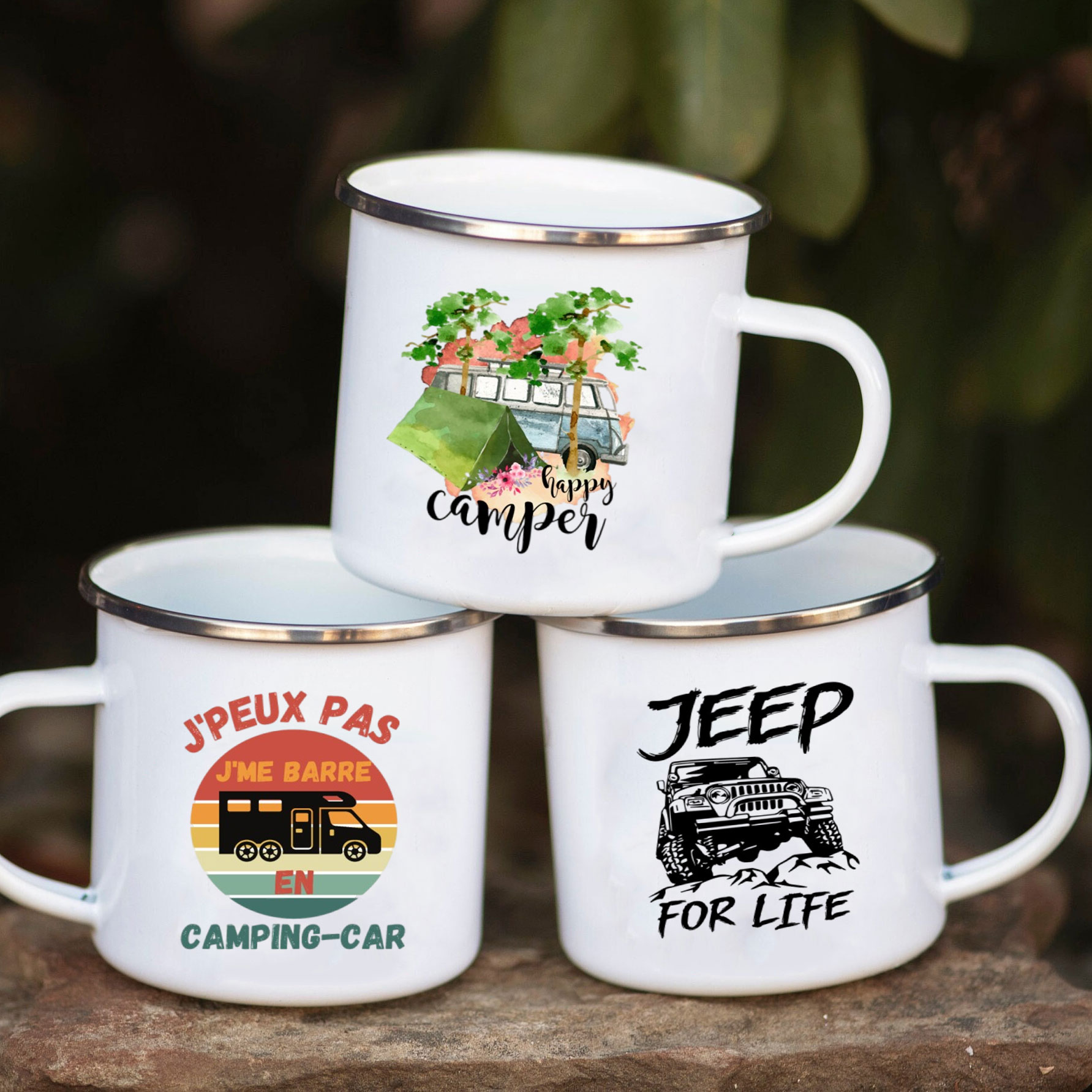 كوب معدني مطلي بالمينا للتخييم - مراجعة Outdoor Adventure Gifts وسعره
