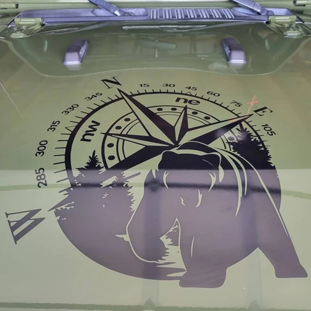 ملصق فينيل بتصميم بوصلة غابة ا - مراجعة Outdoor Adventure Words وسعره
